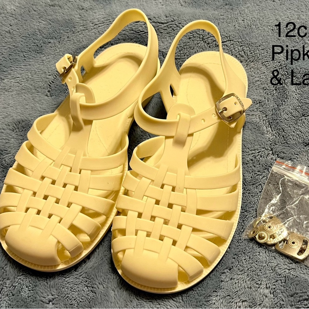 Pipken & Lane Cream Matte Jelly Sandals